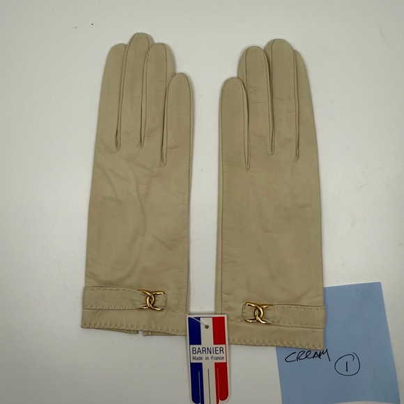 New With Tags ,Vintage Deep Cream Fine Buttersoft Kidskin Gloves, Barnier, … - Picture 8 of 8